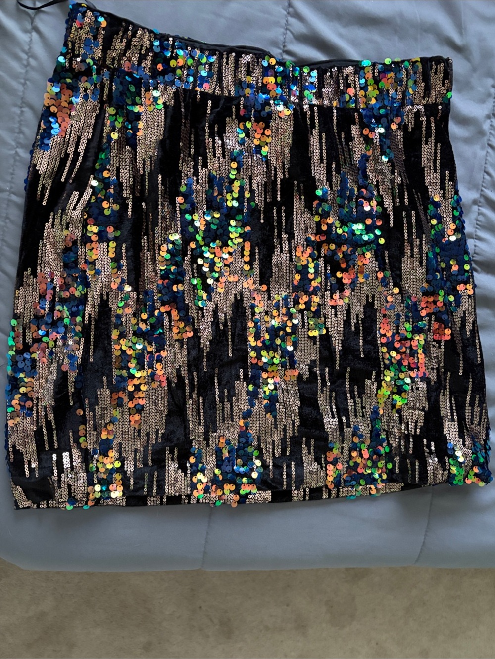 Black Flip Sequin Mini Skirt - Sparkling Party Skirt